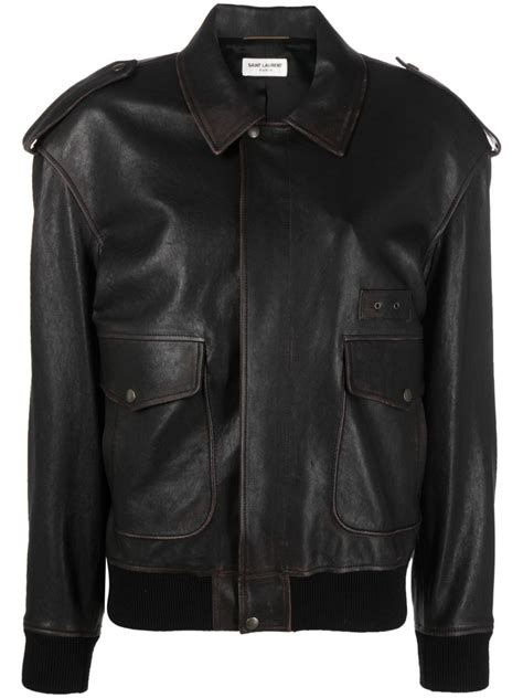 yves saint laurent lederjacke herren|farfetch saint laurent jacket.